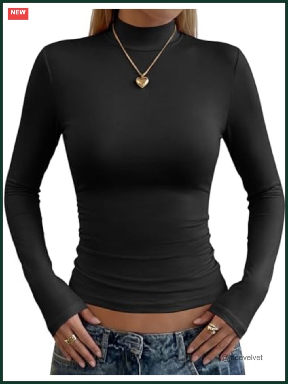 Women's Mock Neck Long Sleeve Slim Fit Top Stretchy Pullover